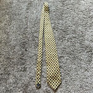 Alexander Julian Necktie Modern Checkered Silk Tie Brown Beige‎ Men's